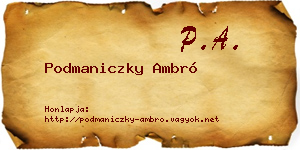 Podmaniczky Ambró névjegykártya