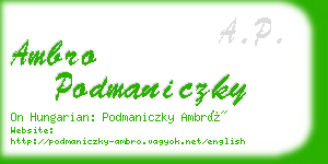 ambro podmaniczky business card